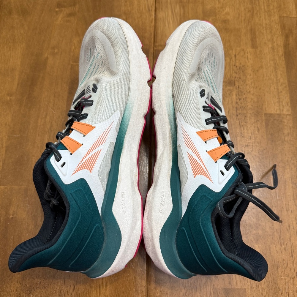 Altra Women's White Teal Pink Orange Athletic Running Shoes - Picture 5 of 13